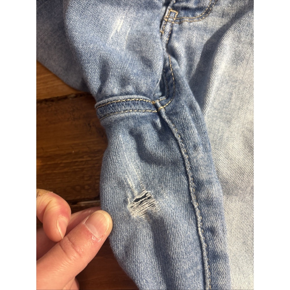 BKE Parker Cropped Flare Jeans Womens 26x25 Blue High Rise Raw Hem Distressed - Picture 4 of 10